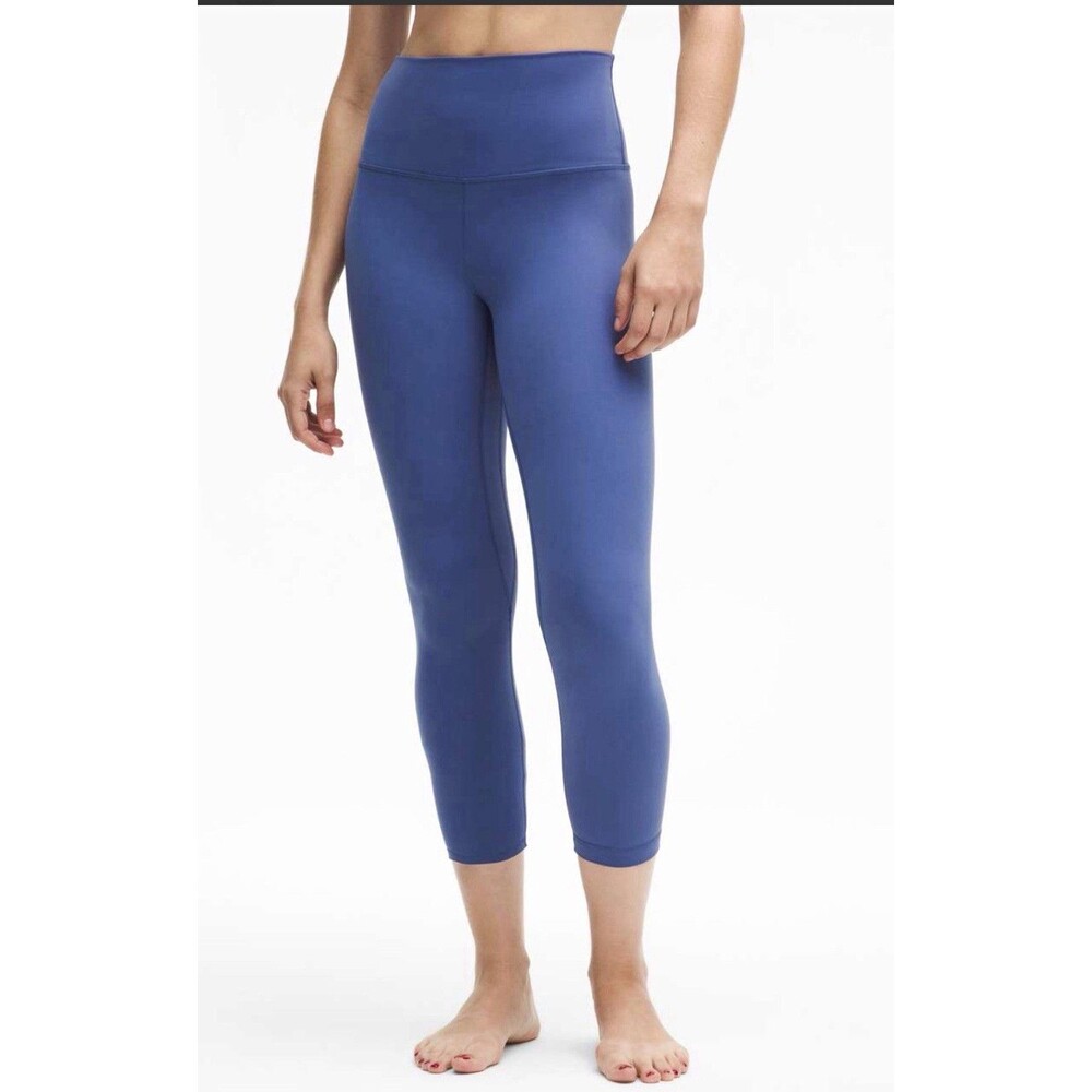 Joy Clean Boss Blue High Rise Ankle Leggings Womens M 25" Stretch Waist